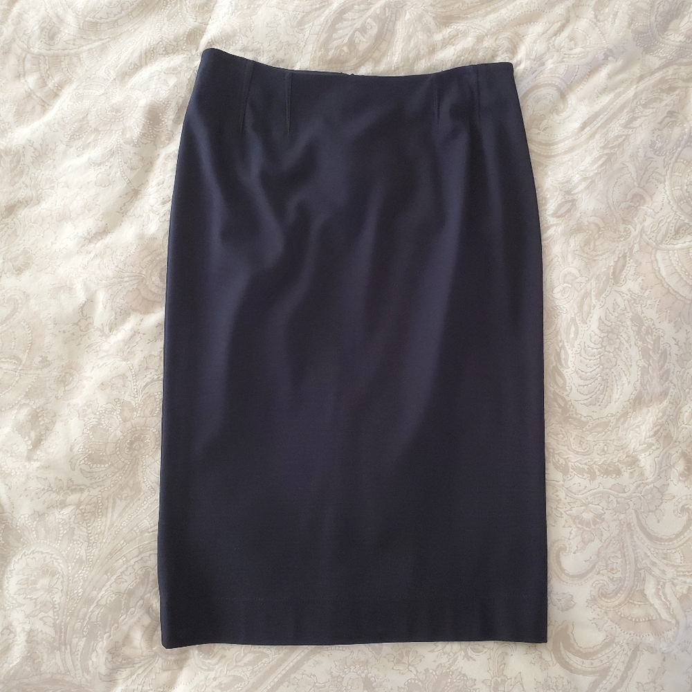 Akris Punto Classic Dark Navy Pencil Skirt